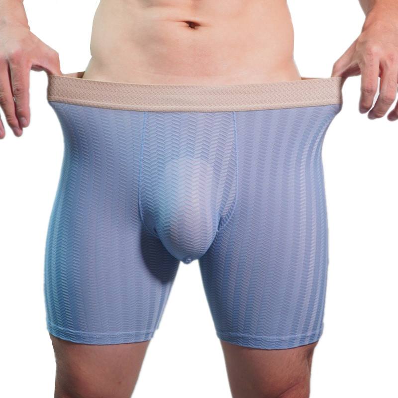 Mens Boxer Shorts Homme Nylon  - Long Leg Trunk Men 评论和价格