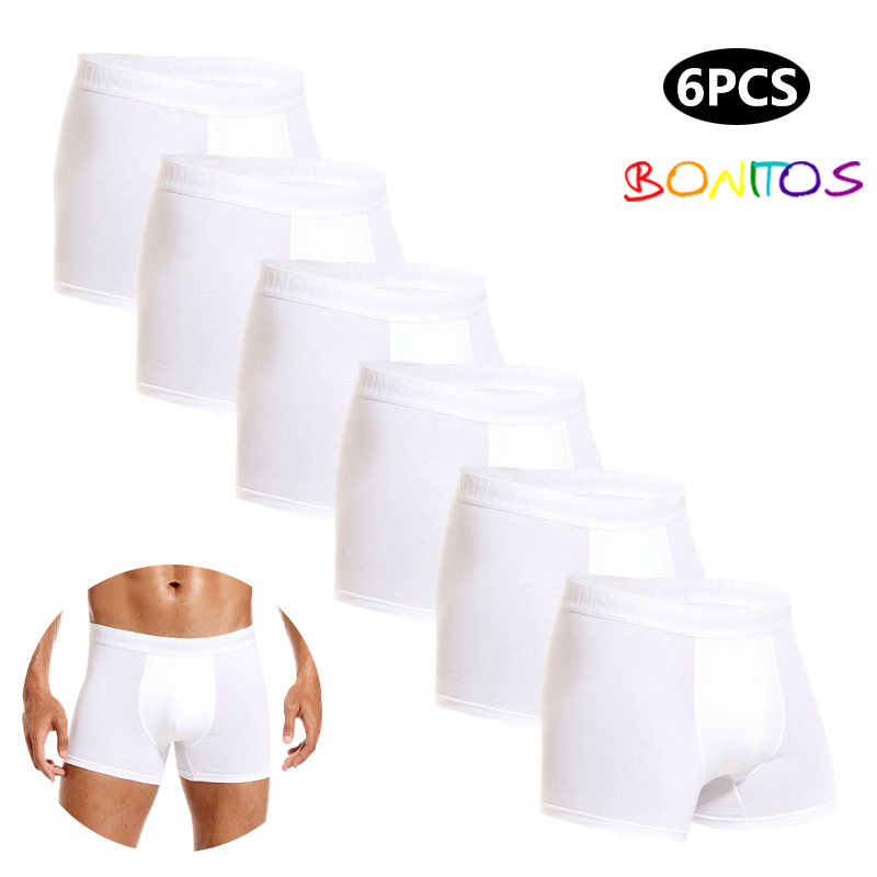 6pcs White Men Panties Cotton  - Boxer Brief Pack Cotton 评论和价格