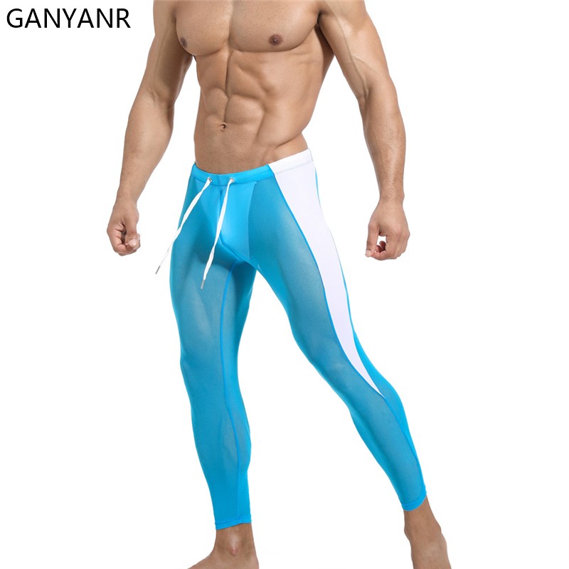 GANYANR Running Tights Men Com - Compression Long Pant 评论和价格