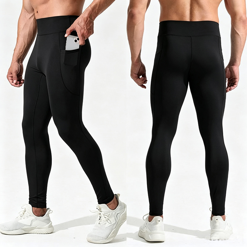 Men High Waist Compression Lon - Compression Long Pant 评论和价格