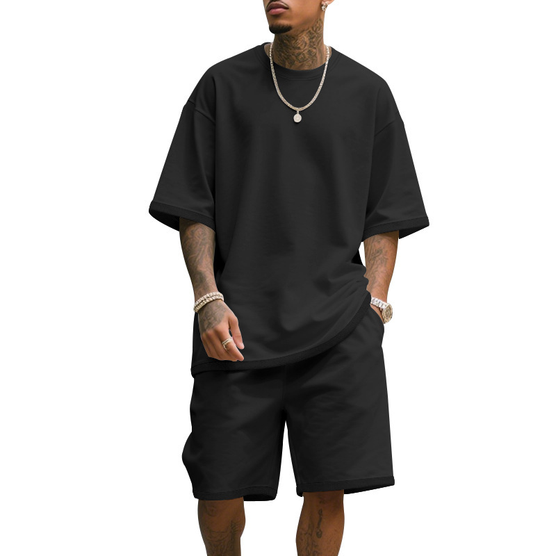 Men's Casual Two Piece Set Sum - T Shirt Tight Fit 评论和价格