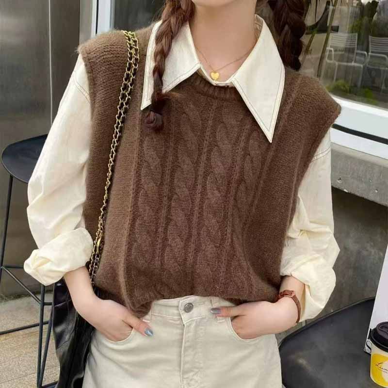 2025 New O-Neck Knitted Vest W - Sleeveless Undershirt 评论和价格