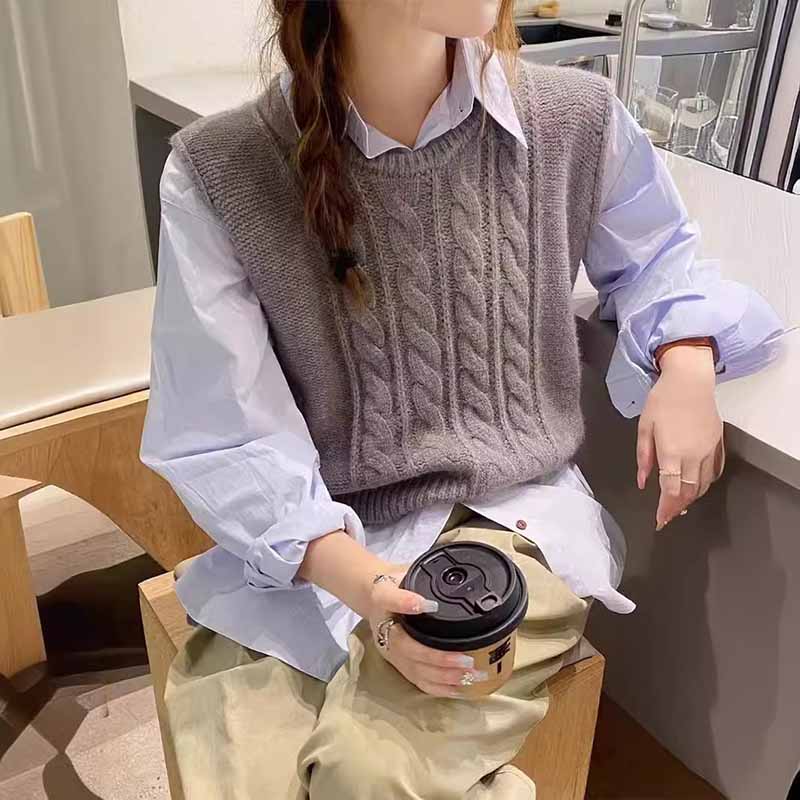 2025 New O-Neck Knitted Vest W - Sleeveless Undershirt 评论和价格