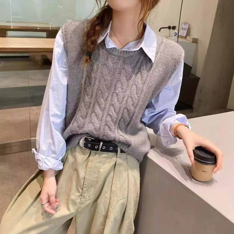 2025 New O-Neck Knitted Vest W - Sleeveless Undershirt 评论和价格