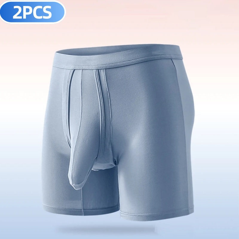 2PCS Mens Long Legs Underwear  - Long Leg Trunk Men 评论和价格