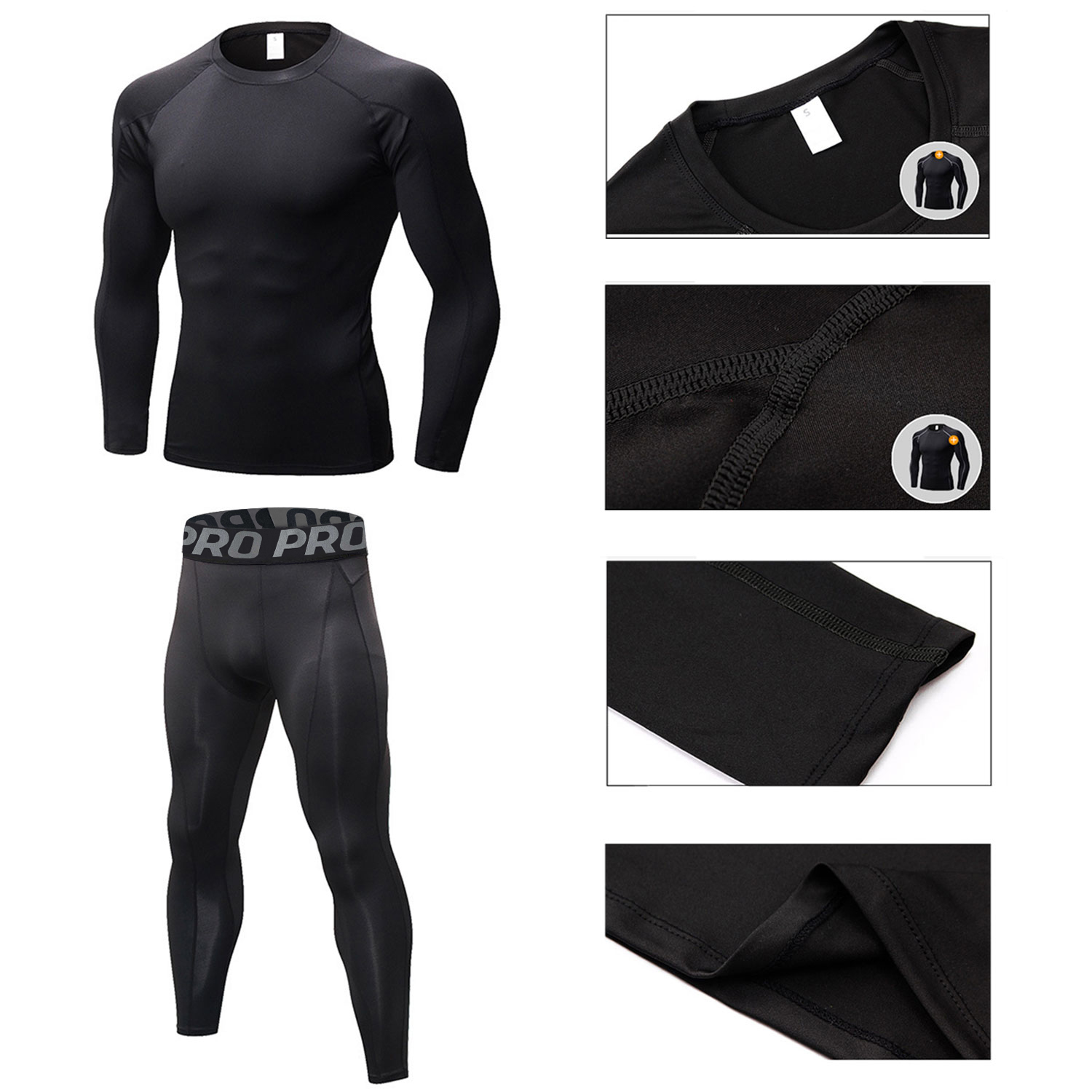 Mens Workout Compression Set P - Compression Long Pant 评论和价格